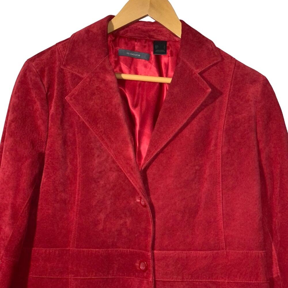 Liz Claiborne 100% Suede Button Up Jacket Coat sz L - Picture 3 of 9